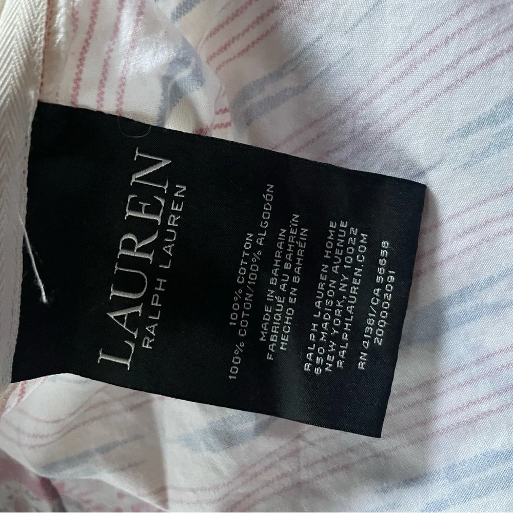Ralph Lauren LUCIE Pillowcase Sham Blockprint Ikat Cotton Standard 26 x 20